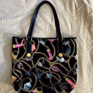 Authentic Gucci satin charms chain tote